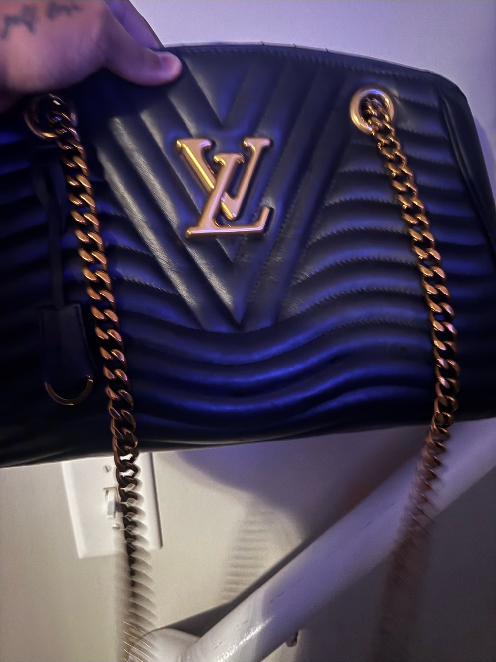 Louis Vuitton Black Quilted Shoulder Bag with Gold Hardware - Picture 1 of 7